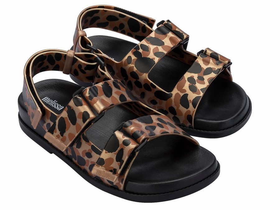 Sandalias Melissa Papete Pretty Print Mujer - Negras - Argentina JBC-625304